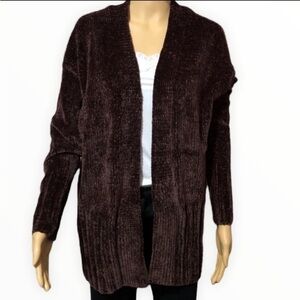 A New Day Dark Burgundy Chunky Oversized  Cardigan Size XS